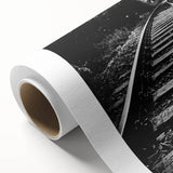 Colorful rolled canvas wall art showcasing a vibrant landscape with railroads, designed to enhance modern decor, packaged securely in a protective tube.