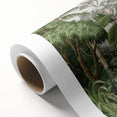 Lush rainforest landscape wall art on rolled canvas, showcasing vibrant greens and earthy tones, ideal for nature-themed decor and eco-friendly aesthetics.