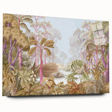 Acrylic wall art showcasing a vibrant rainforest landscape design, displayed from a side view without pins, emphasizing the artwork's vivid colors and details. Perfect for nature-themed decor, this piece adds a touch of the rainforest's beauty to any space.