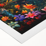 Vibrant rolled canvas showcasing a lush rainforest landscape with rich greens and deep browns, ideal for enhancing interior decor and nature-themed spaces.