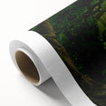 Vibrant rainforest landscape wall art on rolled canvas, showcasing rich greens and tropical flora, perfect for enhancing home decor and wall aesthetics.