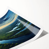 Vibrant rainforest landscape print showcasing lush greenery and intricate details, designed for wall art display. Perfect for nature-themed decor and art enthusiasts.