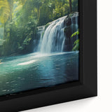 Framed canvas wall art showcasing a vibrant rainforest design with lush greenery and intricate details, perfect for adding a touch of nature to home decor.
