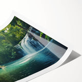 Vibrant rainforest landscape wall art print showcasing lush greenery and diverse flora, rolled for easy transport and display, perfect for nature enthusiasts.