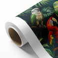 Vibrant rainforest landscape wall art on rolled canvas, showcasing lush greenery and serene vibes, perfect for home decor or nature-inspired spaces.