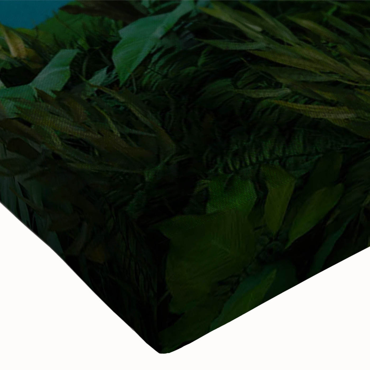 Close-up of a vibrant rainforest landscape canvas wall art, showcasing lush green foliage and intricate details, perfect for nature-themed decor.