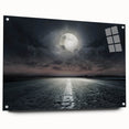 Acrylic glass wall art showcasing a vibrant landscape and road design, featuring a side view with decorative pins, perfect for modern home decor.