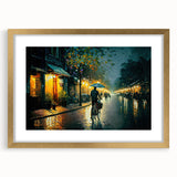 Framed wall art featuring a scenic landscape design with a road, set in a gold mat and frame, ideal for modern home decor and interior styling.