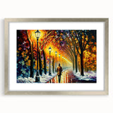 Framed wall art collection featuring a silver mat, showcasing a scenic landscape design with roads, perfect for enhancing modern home decor.