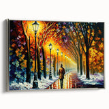 Framed canvas wall art showcasing a modern landscape design with roads, featuring a silver frame that enhances the visual appeal. Ideal for contemporary decor.