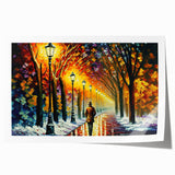 Vibrant rolled print of a serene landscape featuring winding roads and lush greenery, ideal for home decor, showcasing nature's beauty in a modern design.