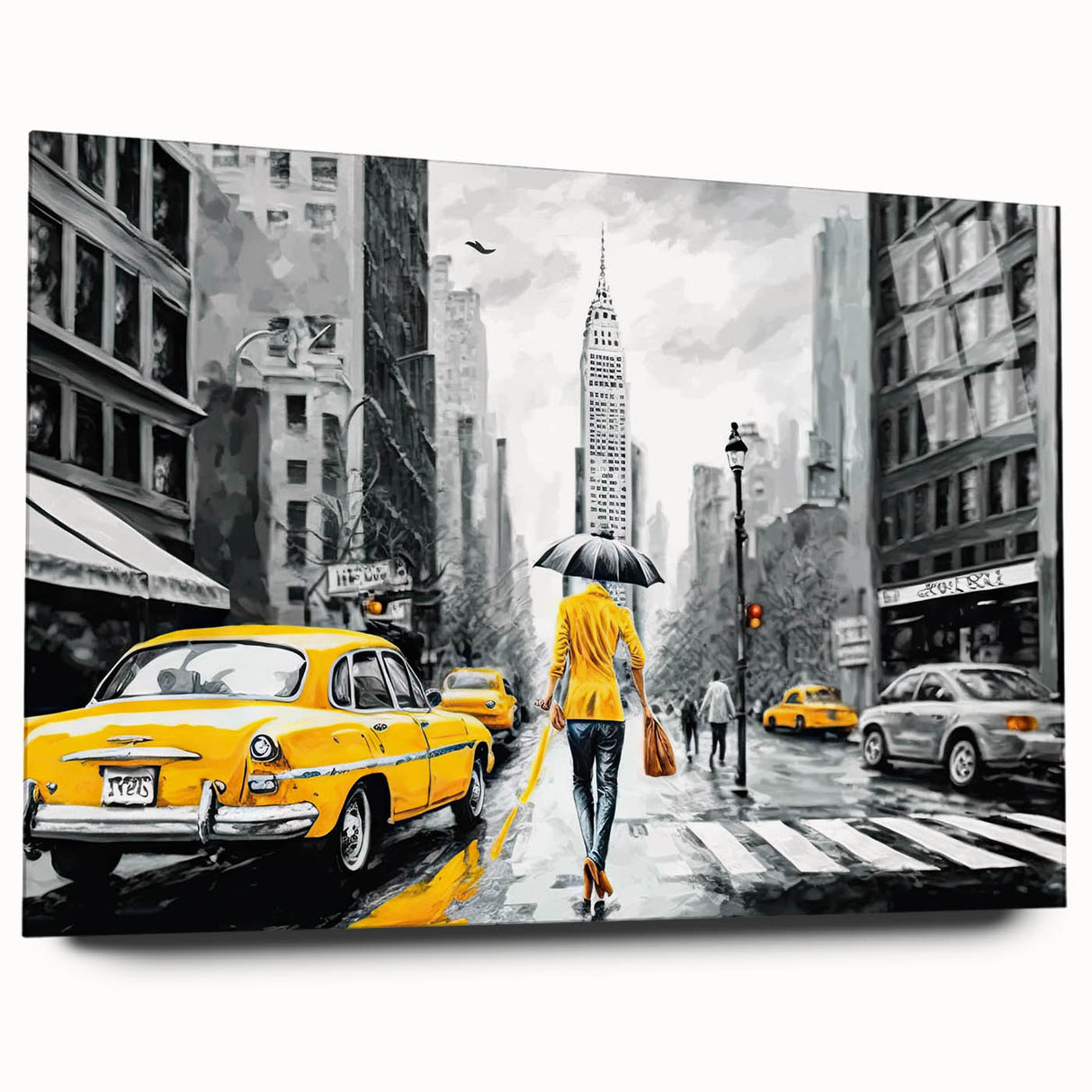 Acrylic glass wall art featuring a vibrant landscape design with winding roads, showcasing rich colors and intricate details, ideal for home decor enhancement.