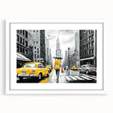 Framed wall art collection featuring a scenic landscape design with roads, presented in a sleek white frame and mat, perfect for modern home decor.