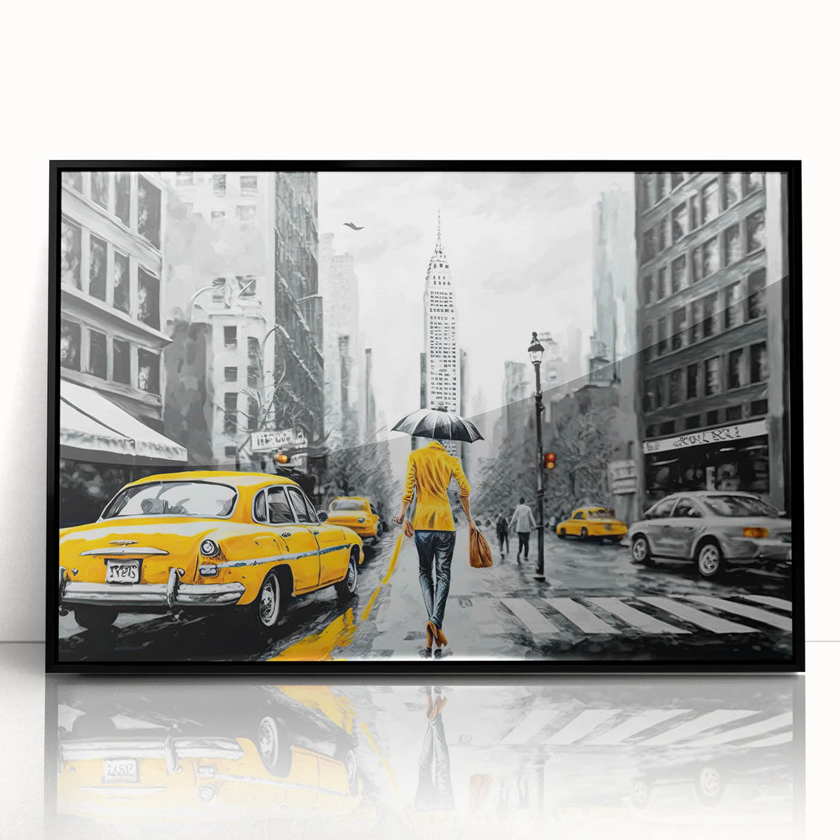 Framed acrylic wall art featuring a serene landscape and winding road design, presented in a sleek black frame, ideal for modern home decor. Perfect for enhancing living spaces with a touch of nature-inspired elegance.