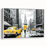 Framed canvas wall art showcasing a scenic landscape with winding roads and lush greenery, presented in a stylish white frame, ideal for home decor.