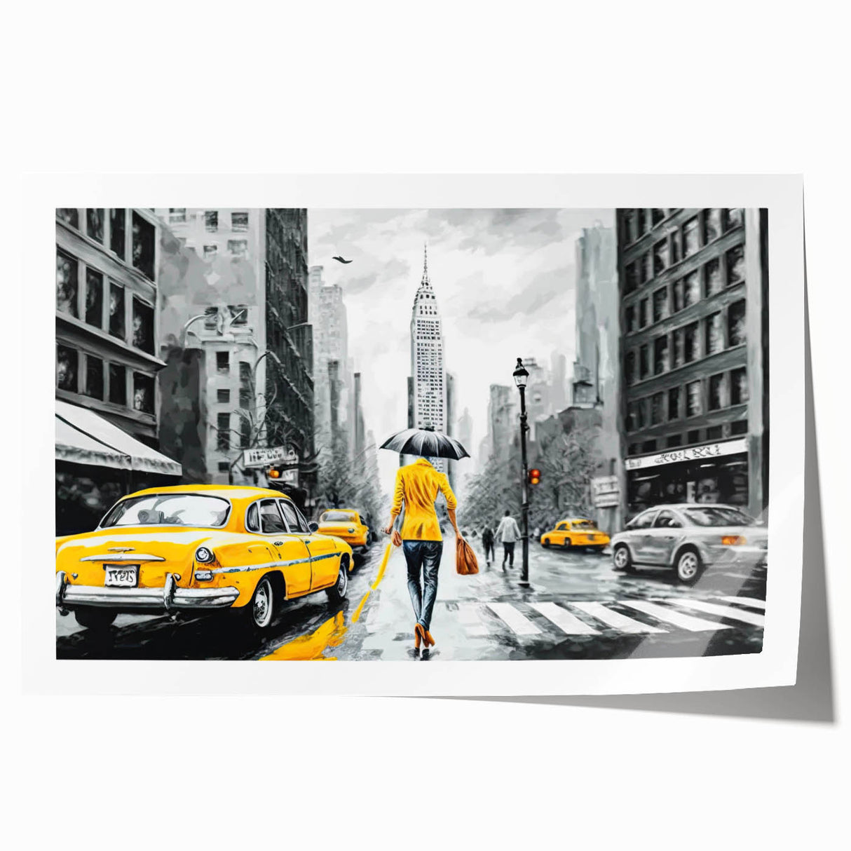 Rolled print showcasing a vibrant landscape design with winding roads and lush greenery, perfect for home decor. Packaged securely in a protective cardboard tube for safe delivery.