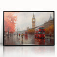 Framed acrylic wall art showcasing a scenic landscape with winding roads, presented in a sleek black frame, perfect for modern home decor.
