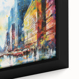 Close-up of a framed wall art canvas showcasing a vibrant landscape design featuring winding roads and lush greenery, ideal for home decor enhancement.