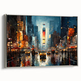 Framed wall art featuring a serene landscape with winding roads, designed in a modern style with a silver frame, perfect for contemporary home decor.