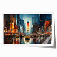 Vibrant rolled wall art print showcasing a serene landscape with winding roads and lush greenery, elegantly packaged in a protective cardboard tube for easy display.
