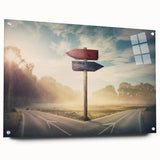 Abstract landscape wall art collection featuring a side view of acrylic glass design, showcasing vibrant colors and intricate details, perfect for modern home decor.