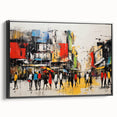 Framed canvas wall art showcasing a scenic landscape with winding roads, featuring black accents and a modern aesthetic, perfect for home decor.