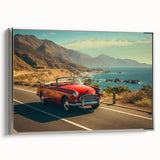 Framed canvas artwork showcasing a serene landscape design with winding roads, featuring a silver frame that enhances the modern aesthetic, ideal for home decor.