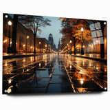 Acrylic glass wall art piece showcasing a scenic landscape design of winding roads, featuring vibrant colors and modern aesthetics, ideal for home decor.