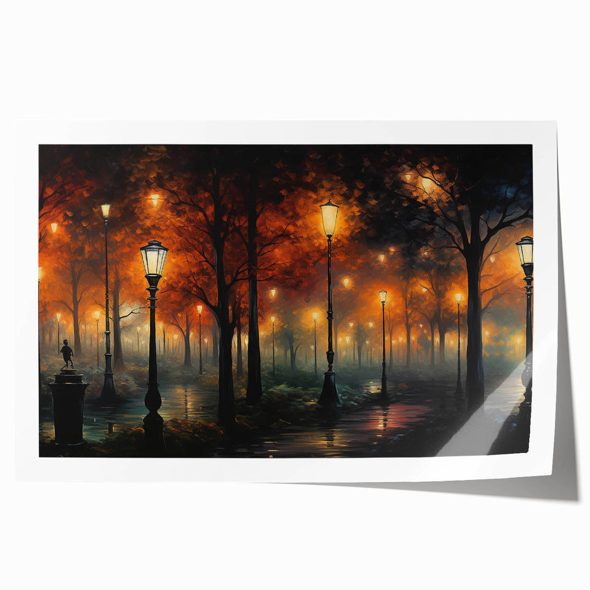 Rolled wall art print showcasing a stunning landscape design with winding roads, vibrant colors, and intricate details, ideal for home decor enthusiasts.