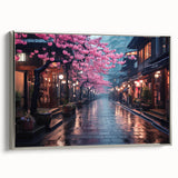 Framed wall art featuring a scenic landscape design with winding roads, elegantly bordered in silver, perfect for enhancing modern home decor.