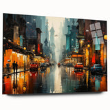 Acrylic glass wall art featuring a stunning landscape design of winding roads and lush greenery, displayed in a contemporary setting without visible pins, ideal for home decor.