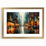 Framed wall art collection featuring a stunning landscape road design with a gold mat. The artwork showcases vibrant colors and intricate details, ideal for home decor.