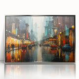 Framed acrylic wall art featuring a scenic landscape and winding road design in silver tones, perfect for modern home decor and interior design aesthetics.