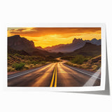 Vibrant rolled print showcasing a serene landscapes and roads design, ideal for home decor, featuring rich colors and intricate details, packaged securely in a cardboard tube.