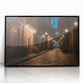 Framed acrylic wall art featuring a stunning landscape road design with vibrant colors and a sleek black frame, perfect for modern home decor.