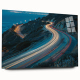 Vibrant abstract acrylic wall art featuring a dynamic landscape with swirling colors and fluid patterns, perfect for modern home decor. Ideal for enhancing living spaces.