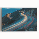 Stretched canvas wall art featuring a scenic landscape with winding roads and vibrant greenery, perfect for home decor and enhancing interior aesthetics.