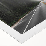 Rolled canvas artwork showcasing a vibrant landscape road design, featuring rich colors and intricate details, perfect for modern home decor.