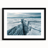 Framed black wall art featuring a serene landscape road design with a white mat, perfect for home decor, showcasing a modern aesthetic and tranquility.