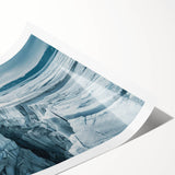 Rolled print of a vibrant landscape road design, showcasing winding paths through lush greenery, ideal for modern home decor. Packaged securely in a cardboard tube.