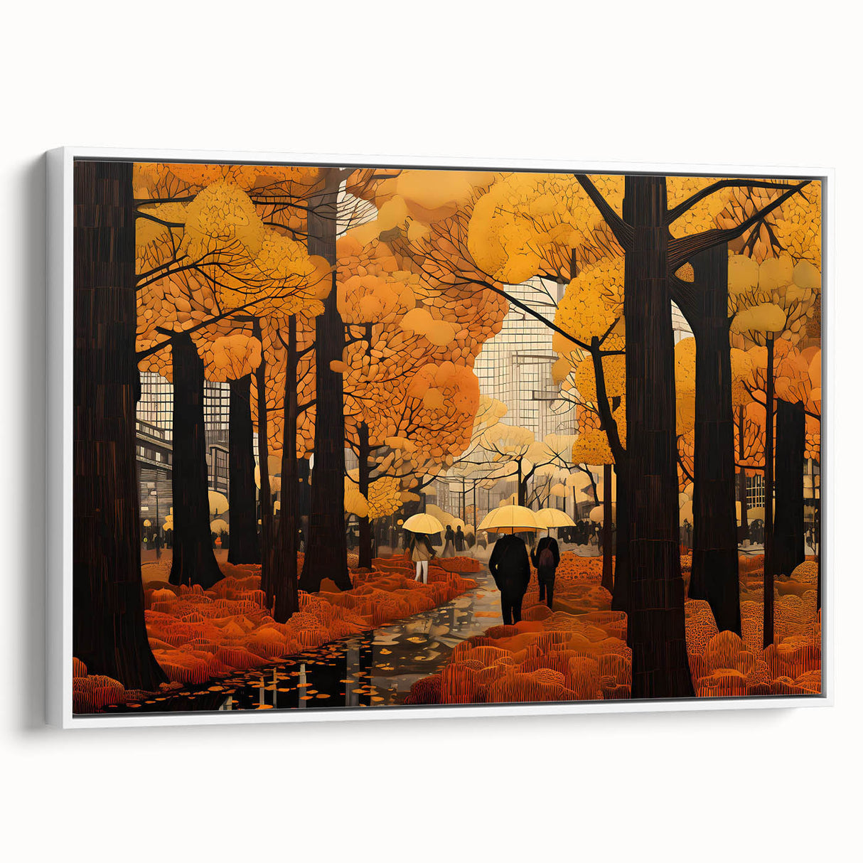 Framed canvas wall art showcasing a serene landscape scene with winding roads, set against a white background, ideal for modern home decor.