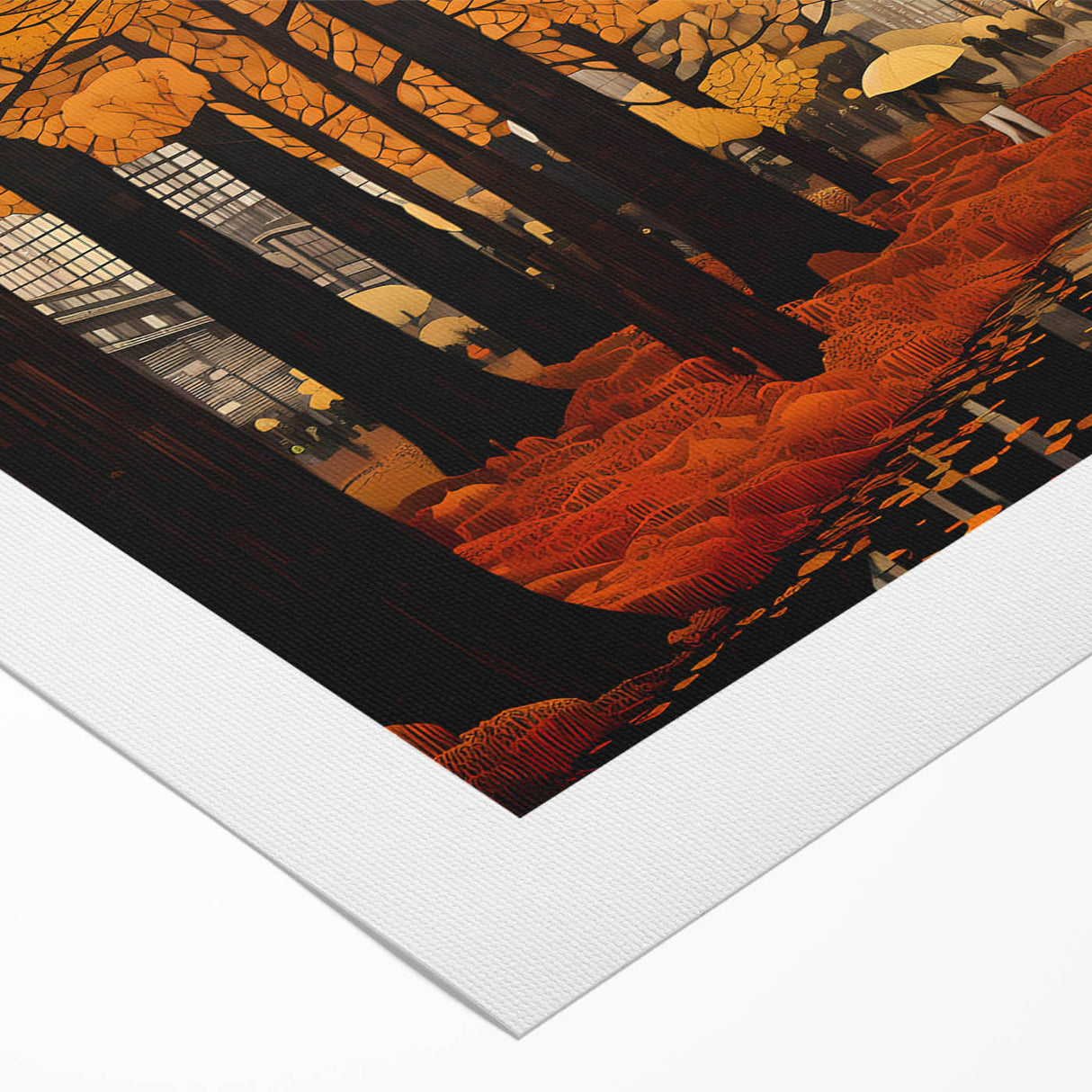 Vibrant rolled canvas wall art depicting an expansive landscape with winding roads and lush greenery, designed to enhance modern home decor and evoke a sense of adventure.
