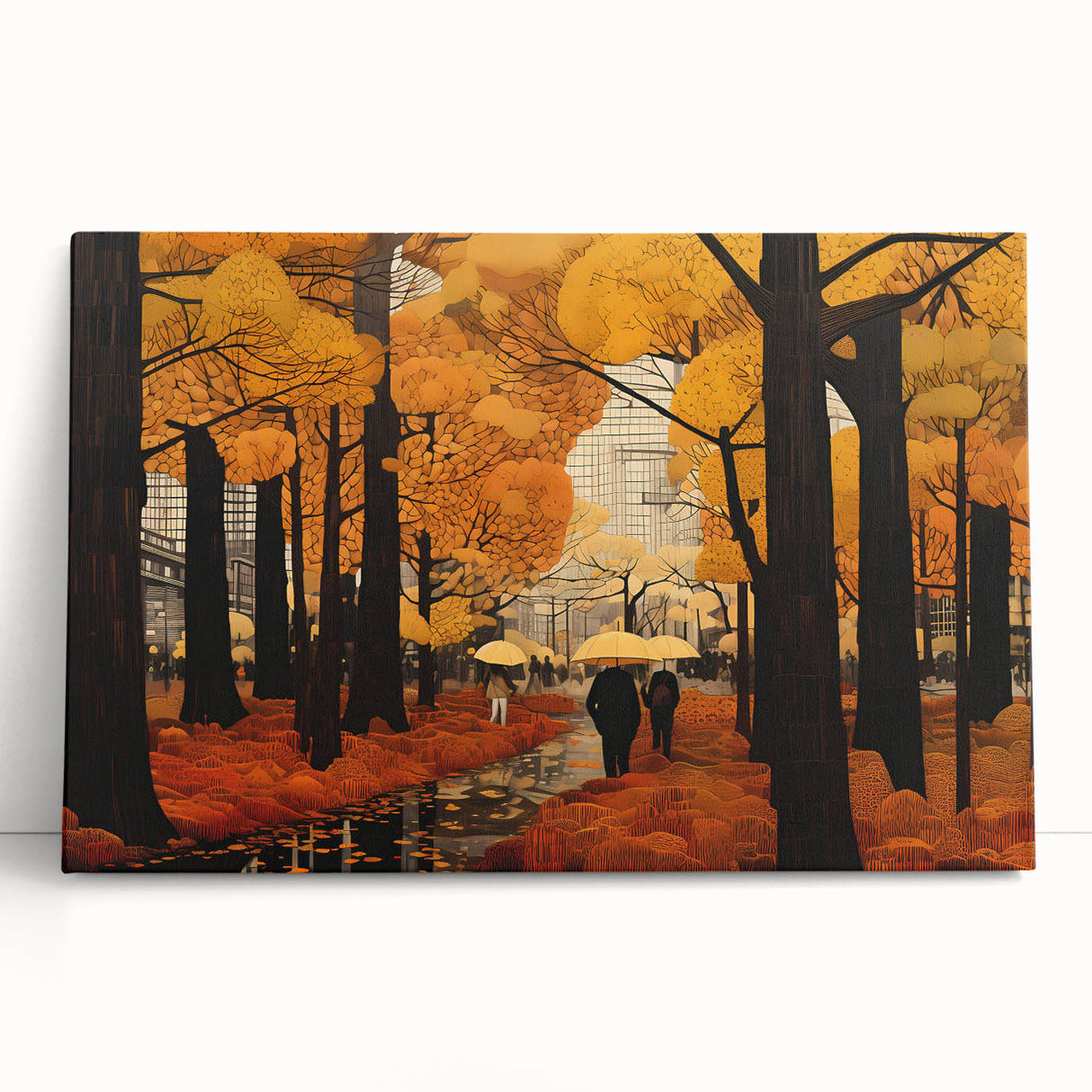 Stretched canvas wall art showcasing a serene landscape with winding roads and vibrant colors, perfect for home decor. Ideal for adding a tranquil touch to any room.