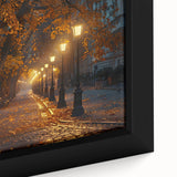 Framed canvas close-up showcasing a vibrant landscape road design with rich colors and intricate details, ideal for enhancing modern home decor.
