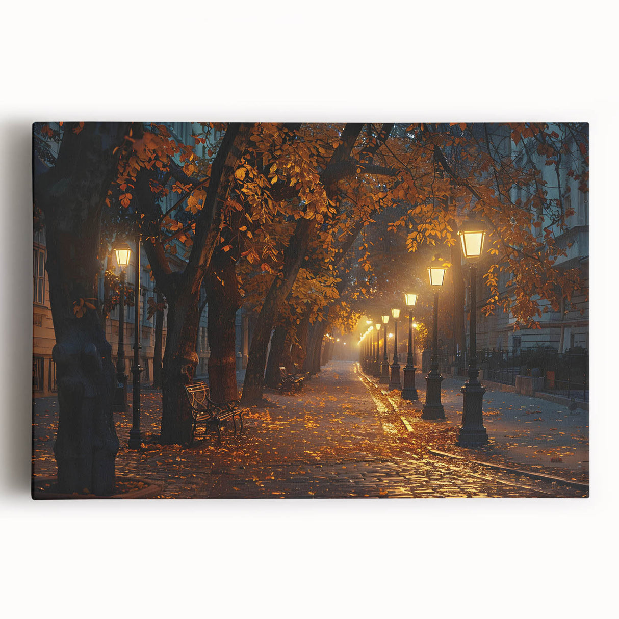 Stretched canvas wall art showcasing a tranquil landscape with winding roads and lush greenery, designed to enhance home decor with a serene vibe. Perfect for nature lovers.