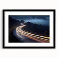 Framed wall art featuring a scenic landscape road design with a black mat and frame, perfect for home decor, adding elegance to any room.
