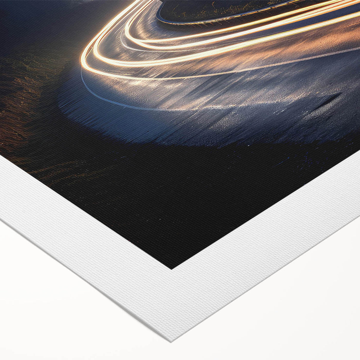 Rolled canvas artwork showcasing a vibrant landscape with winding roads and lush greenery, ideal for home decor. The design is rich in colors and details, perfect for enhancing any space.