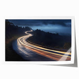 Vibrant rolled print of a scenic landscape road, showcasing lush greenery and a clear blue sky, perfect for home decor or art collection. Ideal for nature enthusiasts.