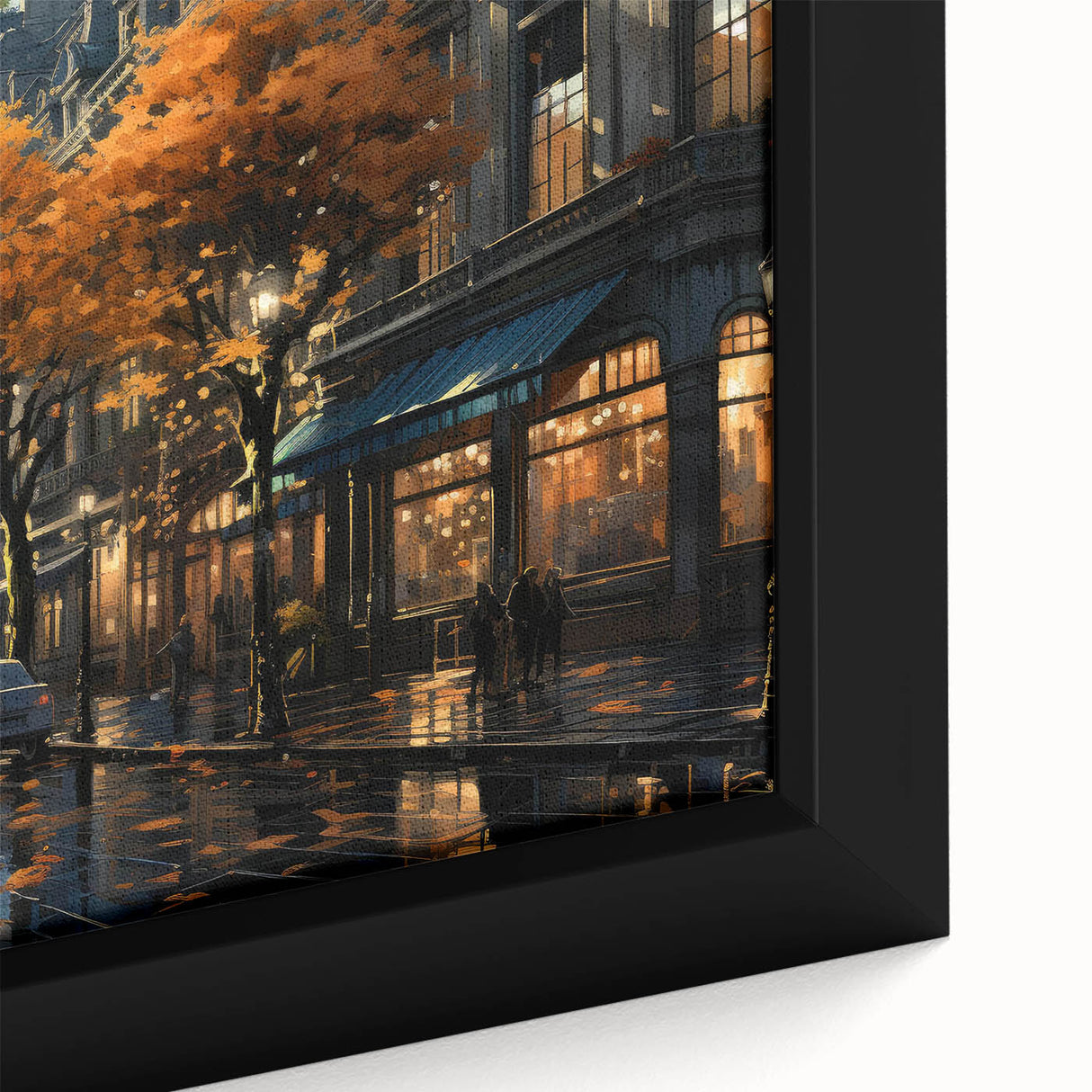Framed canvas wall art showcasing a vibrant landscape with winding roads, featuring rich colors and intricate details, ideal for modern home décor.