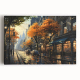 Stretched canvas artwork showcasing a vibrant landscape road design, featuring rich colors and intricate details, perfect for enhancing modern home decor.